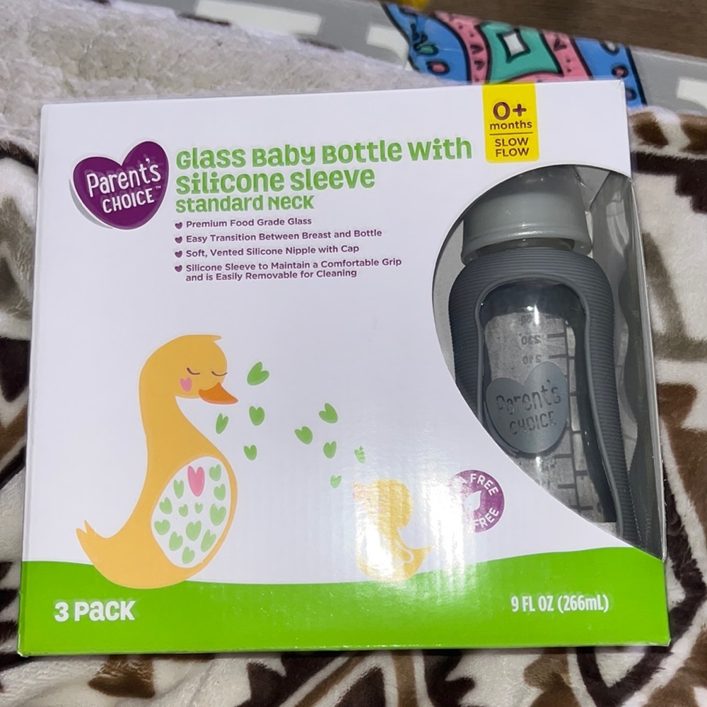 Parent's Choice Glass Baby Bottle Silicone Sleeve